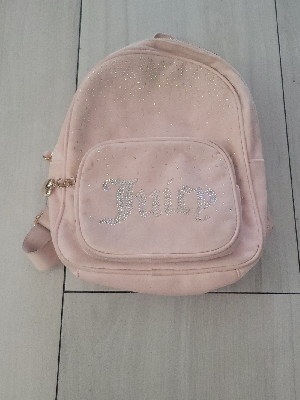 Juicy Couture Kids Pink Rhinestone Mini Backpack